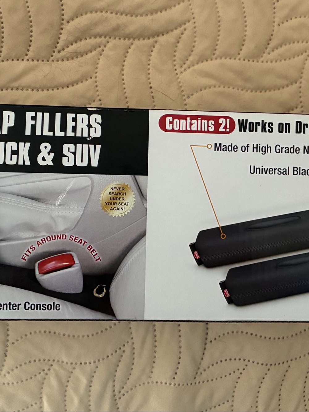 Universal Car Seat Gap Fillers — Black (2 Pack)